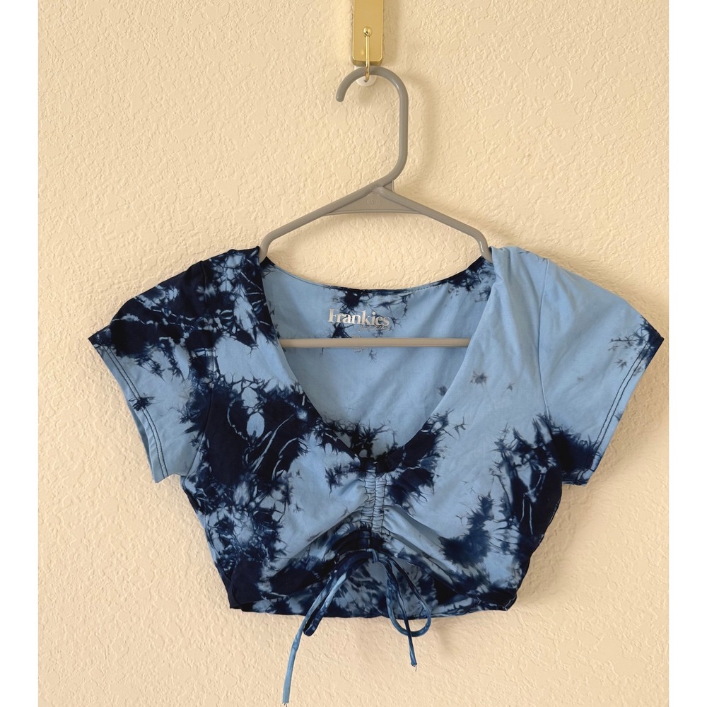Rare Frankies Sofia Richie Bikinis Blue Tue Dye  bathing Suit Ryan Top Small